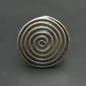 R000766 Sterling Silver Ring Solid 925 Spiral image 1