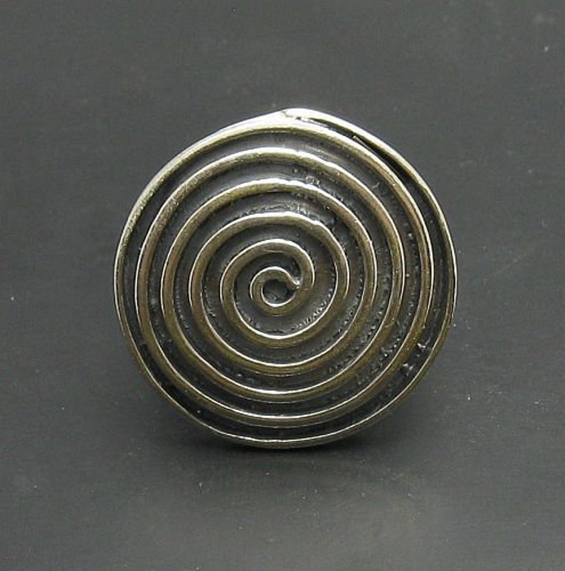 R000766 Sterling Silver Ring Solid 925 Spiral image 1