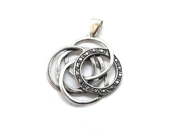 Sterling Silver Pendant Circles Solid Genuine Stamped 925 Nickel Free