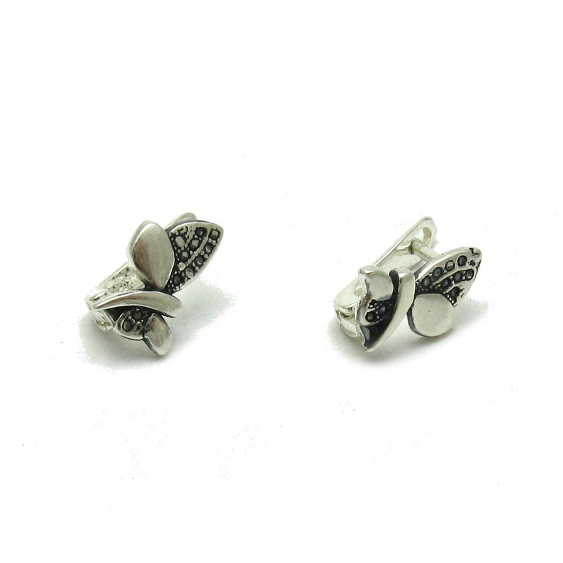 E000618 Sterling silver earrings 925 dragonfly image 2