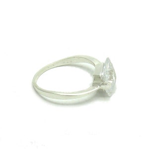 R000210 SILVER Ring Solid 925 with8x8mm CZ image 3