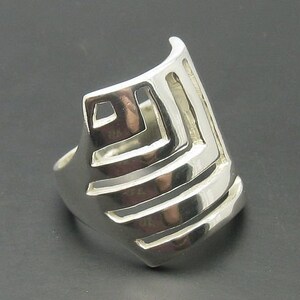 R000336 Stylish STERLING SILVER Ring Solid 925 image 2