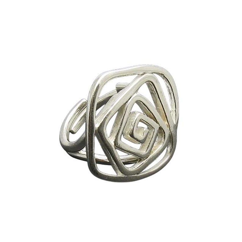 Sterling Silver Ring Spiral Solid Hallmarked 925 Nickel Free Adjustable Size image 1
