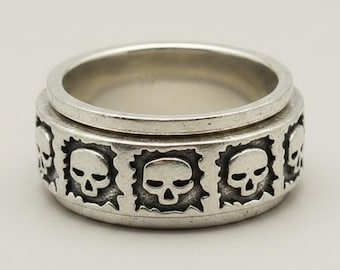 925 sterlingzilveren Skull Spinner Ring Gothic Fidget Anxiety Band