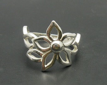 Sterling Silver Ring Flower Solid Genuine Stamped 925