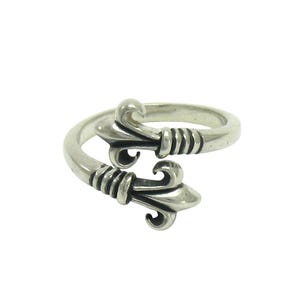 Anillo de plata de ley con flor de lis con sello 925 sin níquel