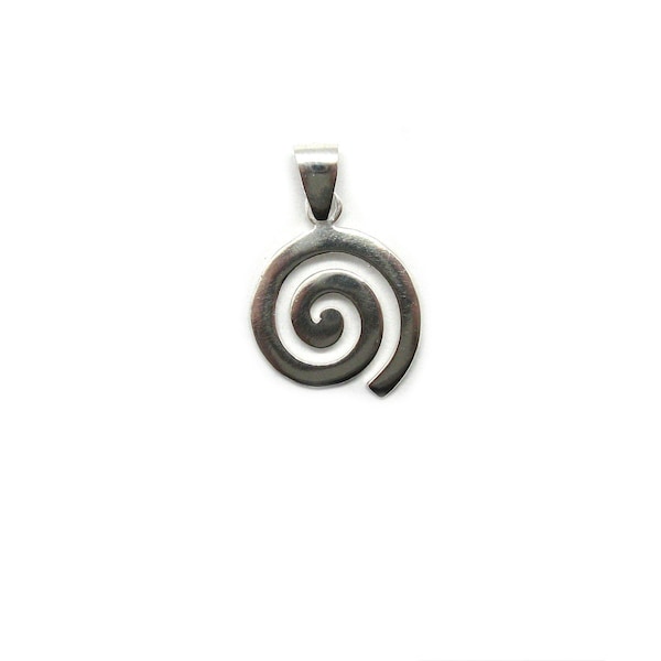 Sterling Silver Pendentif Charm Solide 925 Spiral PE001384