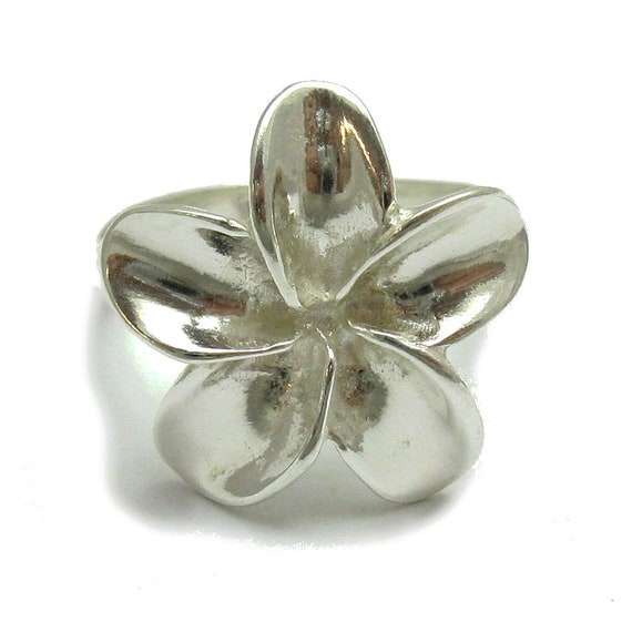 Bague En Argent Massif 925 Taille 57, Motif Fleur - Bijou Vintage Ou Occasion