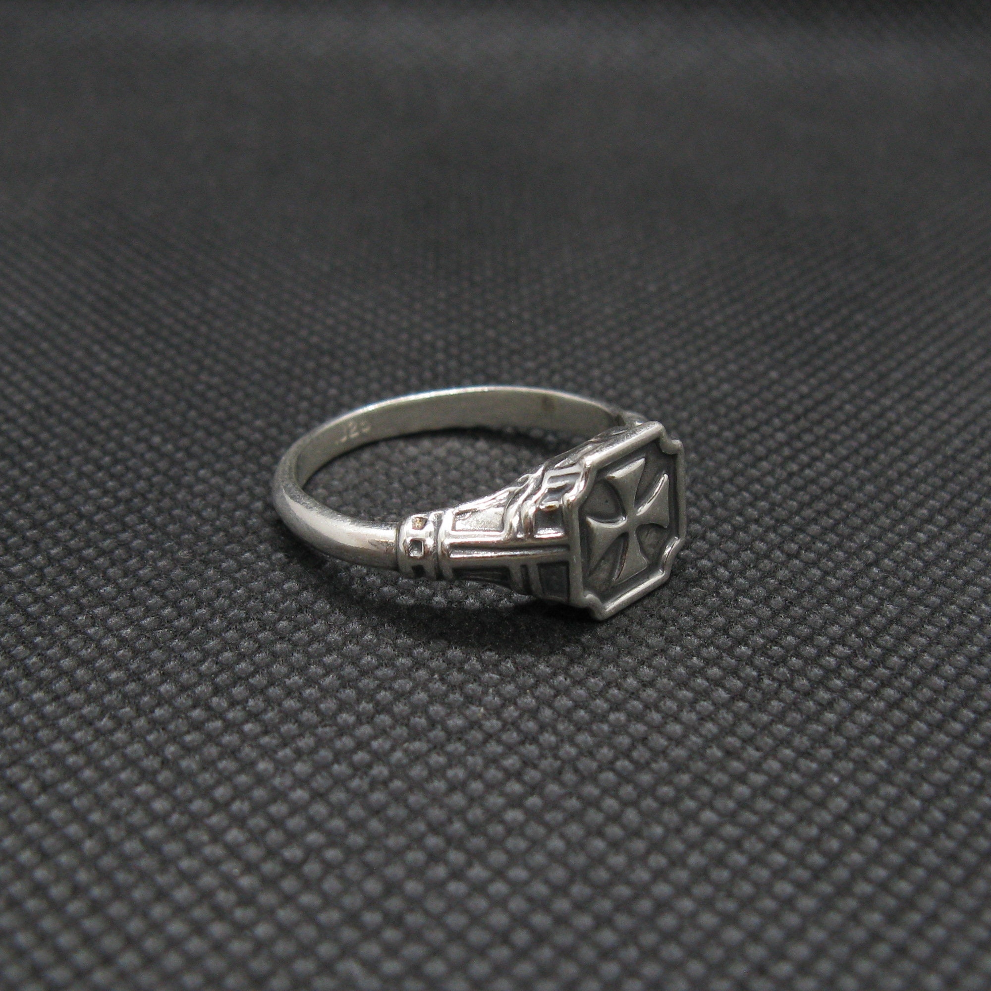 Anello Croce Maltese In Ferro, Acciaio Inox, Misure 9-15, Lobal Domination, FL2