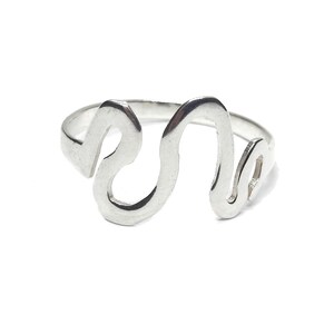 Anillo apilable de plata de ley con diseño de ondas, auténtico, con sello 925.