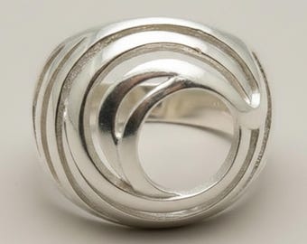 Stylish Sterling Silver Ring Solid Genuine Hallmarked 925 Nickel Free