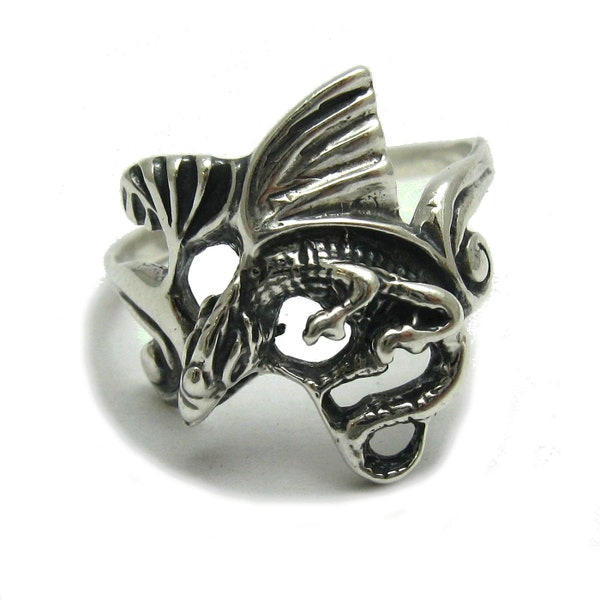 R000255 Sterling Silver  Ring 925 Dragon