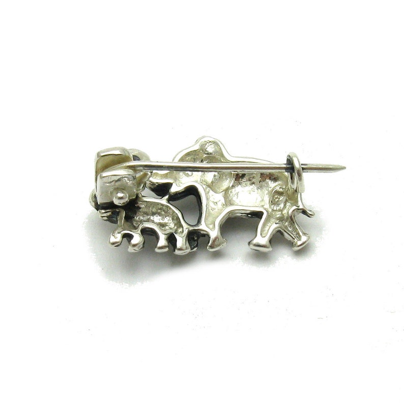 A000112 Sterling Silver Brooch 925 elephants image 2