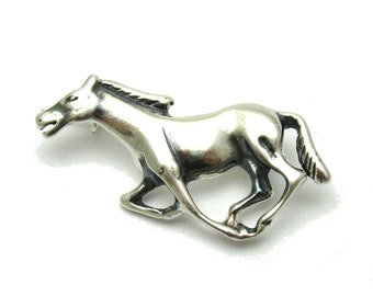 A000094 Sterling Silver Brooch 925 Horse