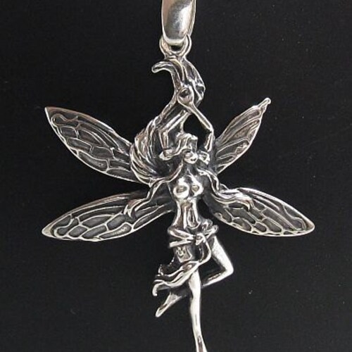 PE000951 Sterling Silver Pendant 925 Fairy Etsy