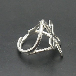 R000856 STERLING SILVER Ring Solid 925 Flower image 2