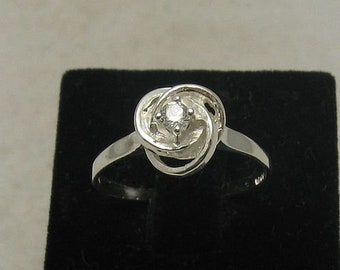 R000830 Sterling Silver  ENGAGEMENT RING Solid  Zirconia CZ