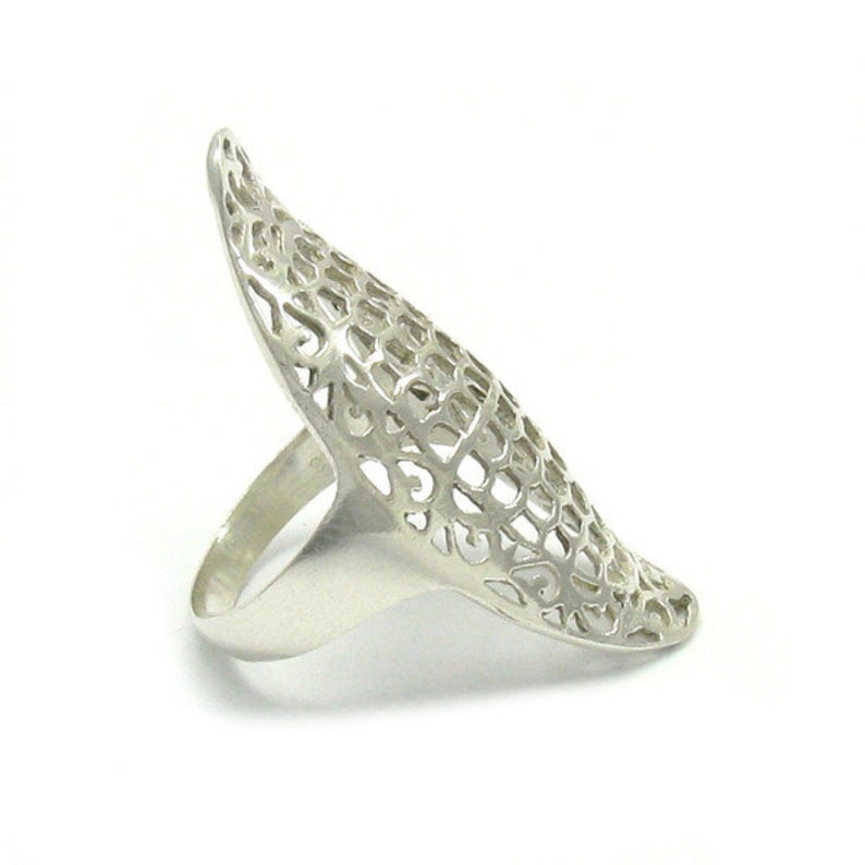 Anello Elegante In Argento Sterling 925 Massiccio – Fatto A Mano – Empress - Foto 3