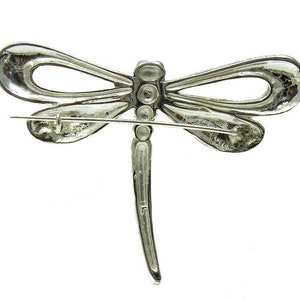 Sterling Silver Brooch Dragonfly Solid Genuine Stamped 925 image 2