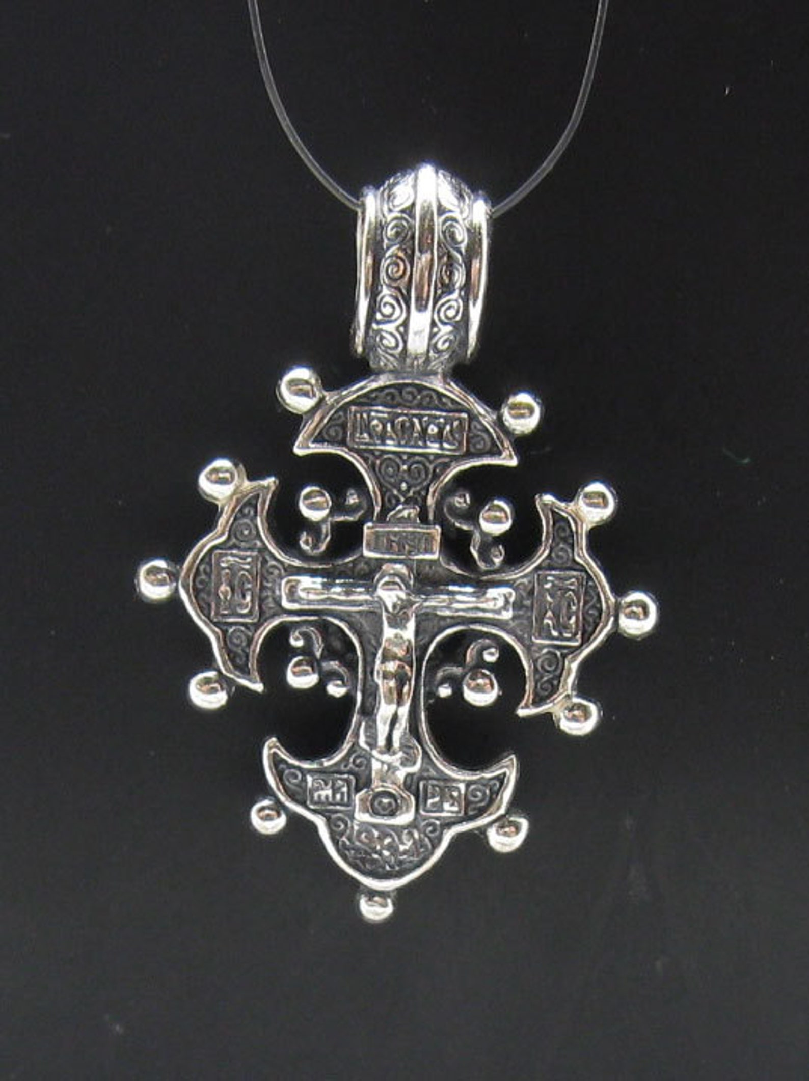 PE000343 Sterling Silver Pendant Orthodox Cross Solid 925 - Etsy