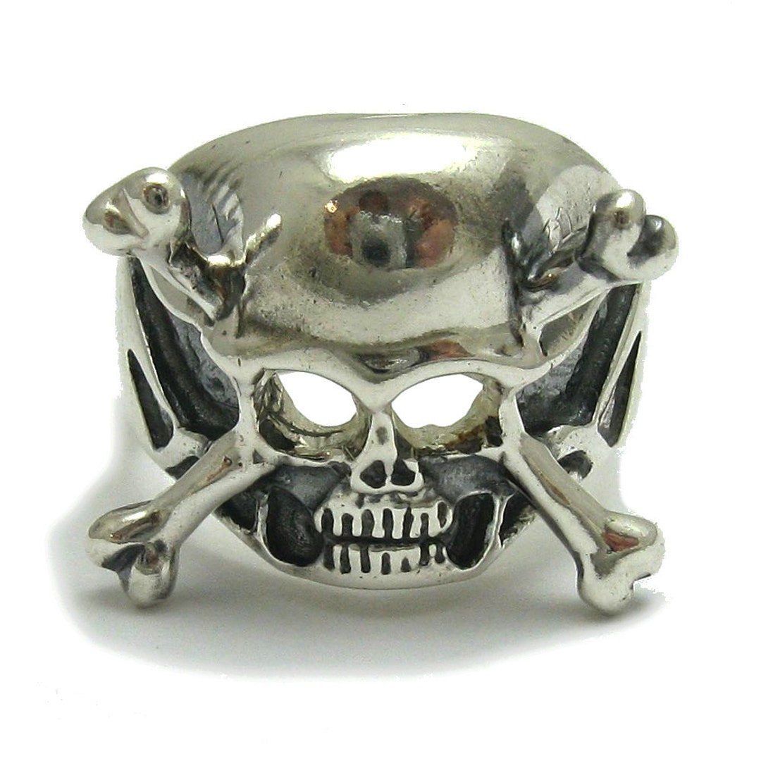 R000737 Sterling Silver Ring 925 Skull Bones - Etsy