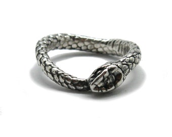 R001843 Anillo de plata de ley sólido 925 serpiente