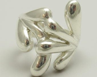 Stylish Sterling Silver Ring Solid Stamped 925 Nickel Free