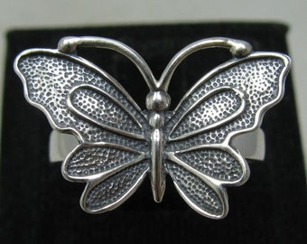 R001115 Sterling Silver Ring Solid 925 Butterfly