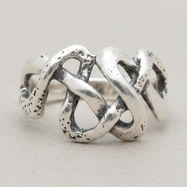 Sterling Silver Endless Knot Ring Hallmarked 925 Nickel Free