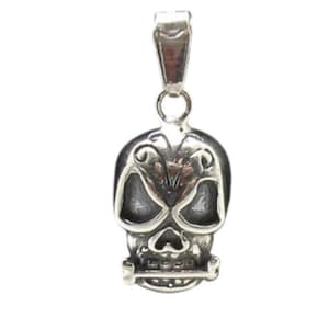 Genuine Sterling Silver Pendant Skull Charm Solid Hallmarked 925