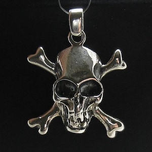 PE000705 Sterling Silber Anhänger massiv 925 Crossbones Biker