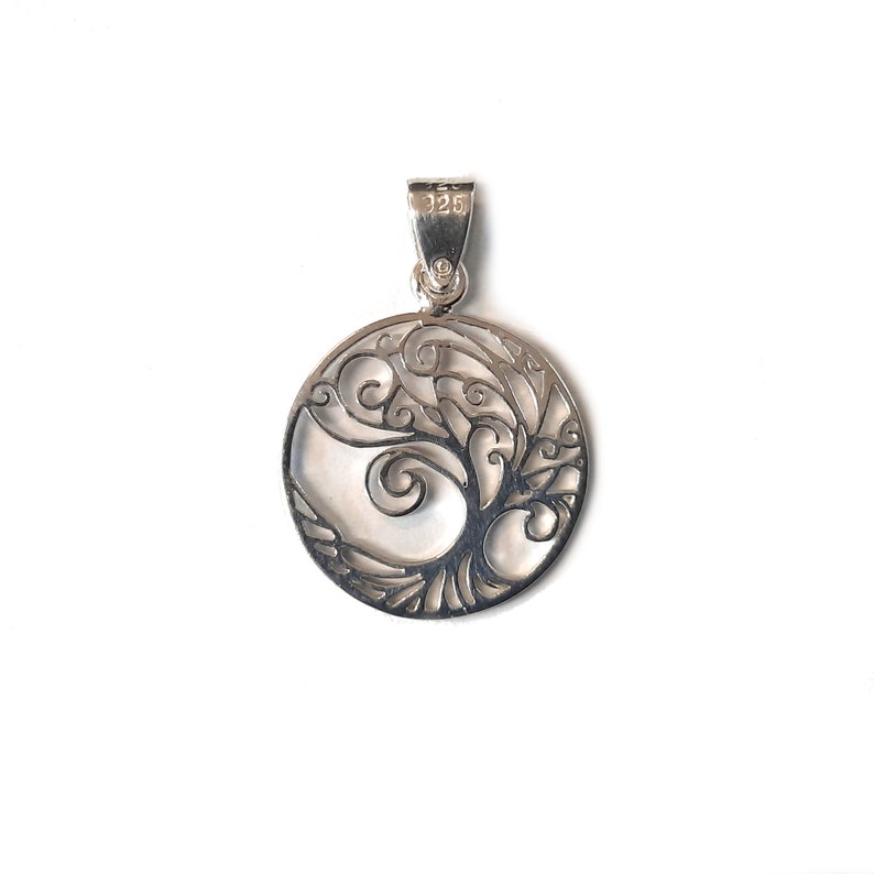 WithLoveSilver Sterling Silver 925 Celtic Tree Of Life Pendant - Round Spiral Cut-Out Design