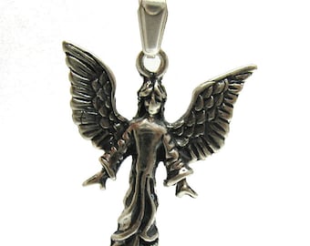 PE000877 Sterling Silver Pendant Solid 925 Angel