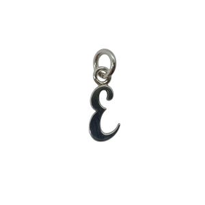 Charm colgante de plata de ley con sello 925 y letra E sin níquel