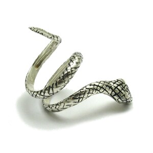 R001643 Long sterling silver ring solid 925 Snake image 2