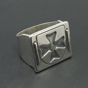 Big Sterling Silver Men Ring Cross Solid Genuine Stamped 925 image 3