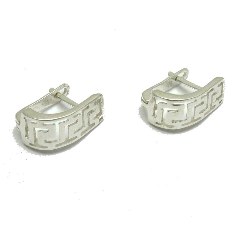 E000707 Sterling silver earrings 925 Meander image 2