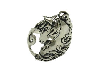 Anello Unicorno Cavallo Da Uomo Realizzato In Argento Sterling - Foto 9