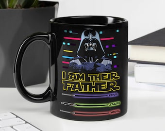 Personalized I Am Their Father Mug, Fathers Day Gift, Gift for Dad, Grandpa,  StarWars Father Mug, Galaxy Dad Custom Lightsabers Mug