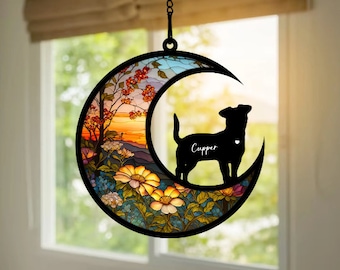 New! Loss of Pet Sympathy Gift| Pet Memorial Suncatcher| Custom Dog Breed Memorial Suncatcher| Engraved Dog Lovers Gift, Gift for Dog Lovers