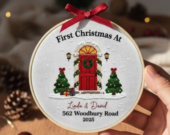 Embroidered Our First Christmas New Home Bauble, First Christmas in New Home Ornaments, New Home Decor, Personalised New Home Ornament 2025