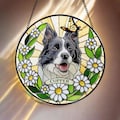 Custom Pet Portrait Stained Glass Suncatcher, Stained Glass Dog Memorial, Custom Dog Portrait from Photo, Sympathy Gifts, Stained glass dog