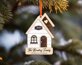 Personalized Our First Home Christmas Ornament 2024, 2025 Housewarming Gift, First House Ornament, New Home Gift,  New House Wooden Ornament