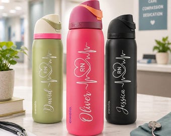 Custom Engraved Owala 32oz FreeSip Water Bottle | Nurse Appreciation Gift for RN, Nurse Graduation Gift, Nurse Week Gift for New Nurse