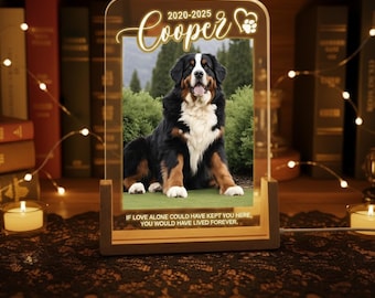 Custom Photo Pet Lover Night Light, Personalized Pet Memorial LED Night Light, Loss Of Dog Cat, Dog Keepsake Sign, Pet Loss Light Up Sign