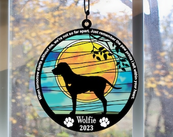Dog Memorial Suncatcher| Personalized with dog breed, name and date| Loss of Dog Sympathy Gift for Dog Lovers| Memorial Gifts For Dog Lover