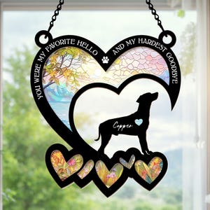 Custom Loss of Pet Sympathy Gift| Pet Memorial Suncatcher| Dog Loss Sympathy Gift| Pet Remembrance Gift| Dog Suncatcher With Name And Date