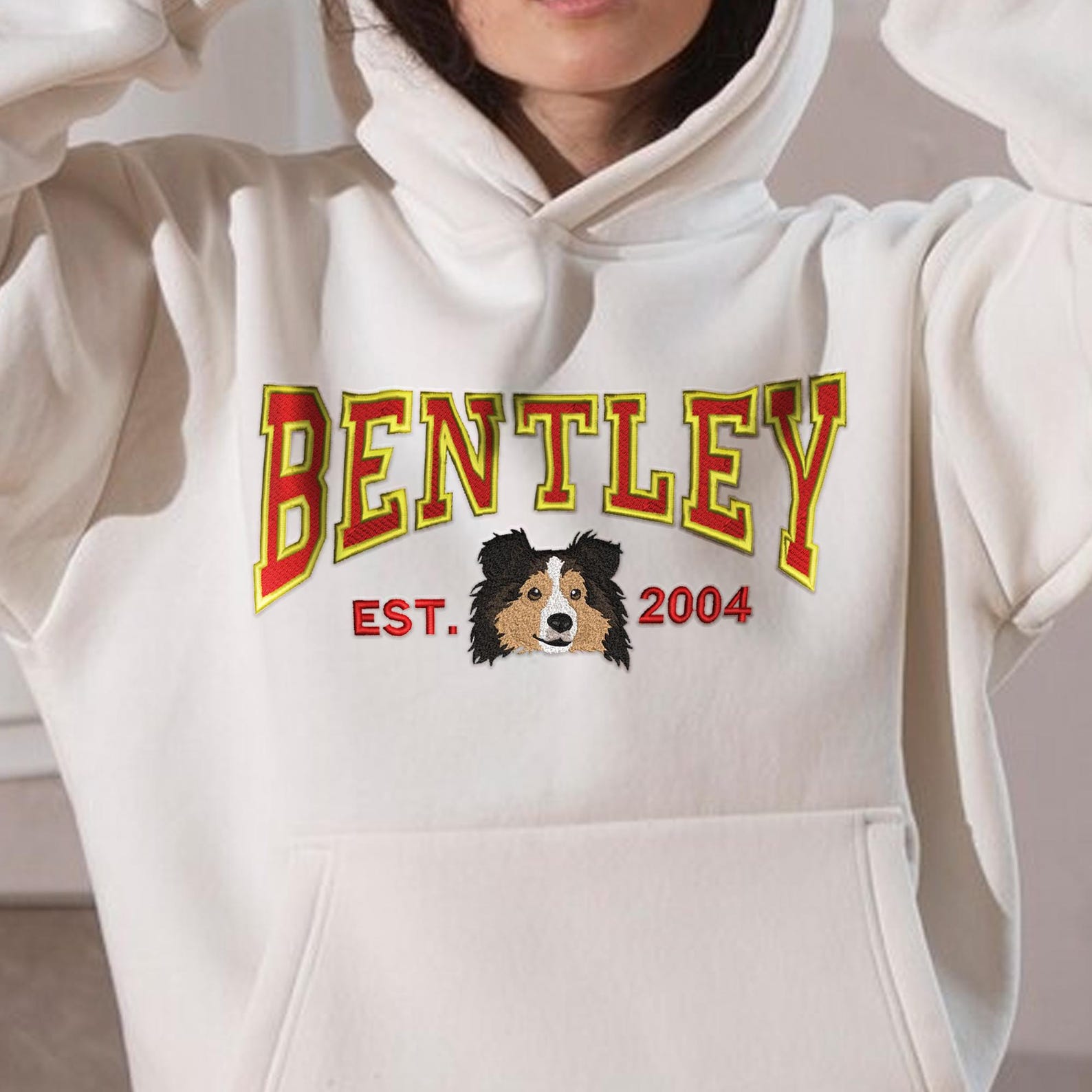 Custom Embroidered Pet Hoodie Using Pet Photo+ Name Custom| Varsity ...