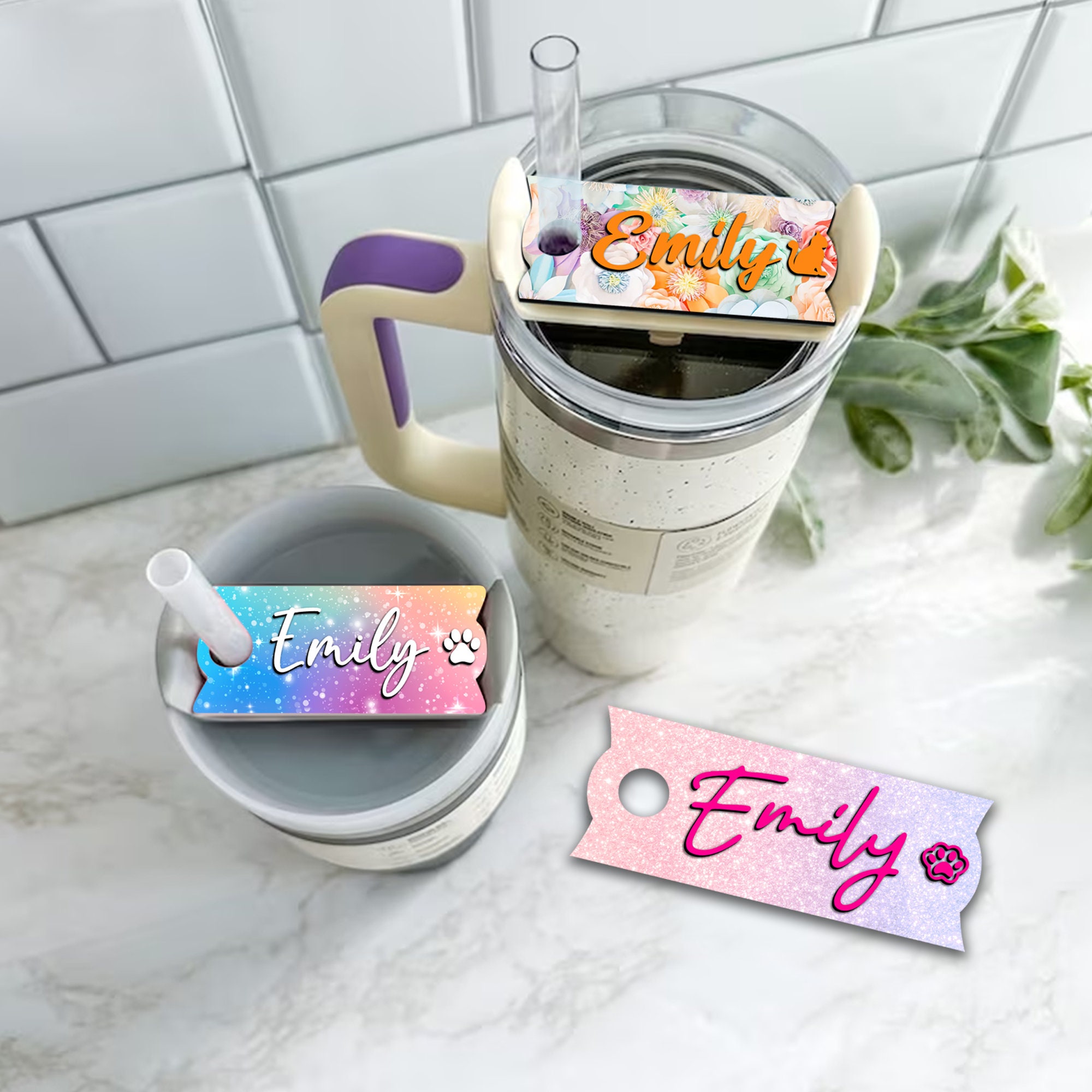 Personalized Tumble Name Tag 40oz/30oz Stanley Tumbler 40oz Personalized ID  Tags Custom Name Tags for Stanly Cup Lids Name Plate 
