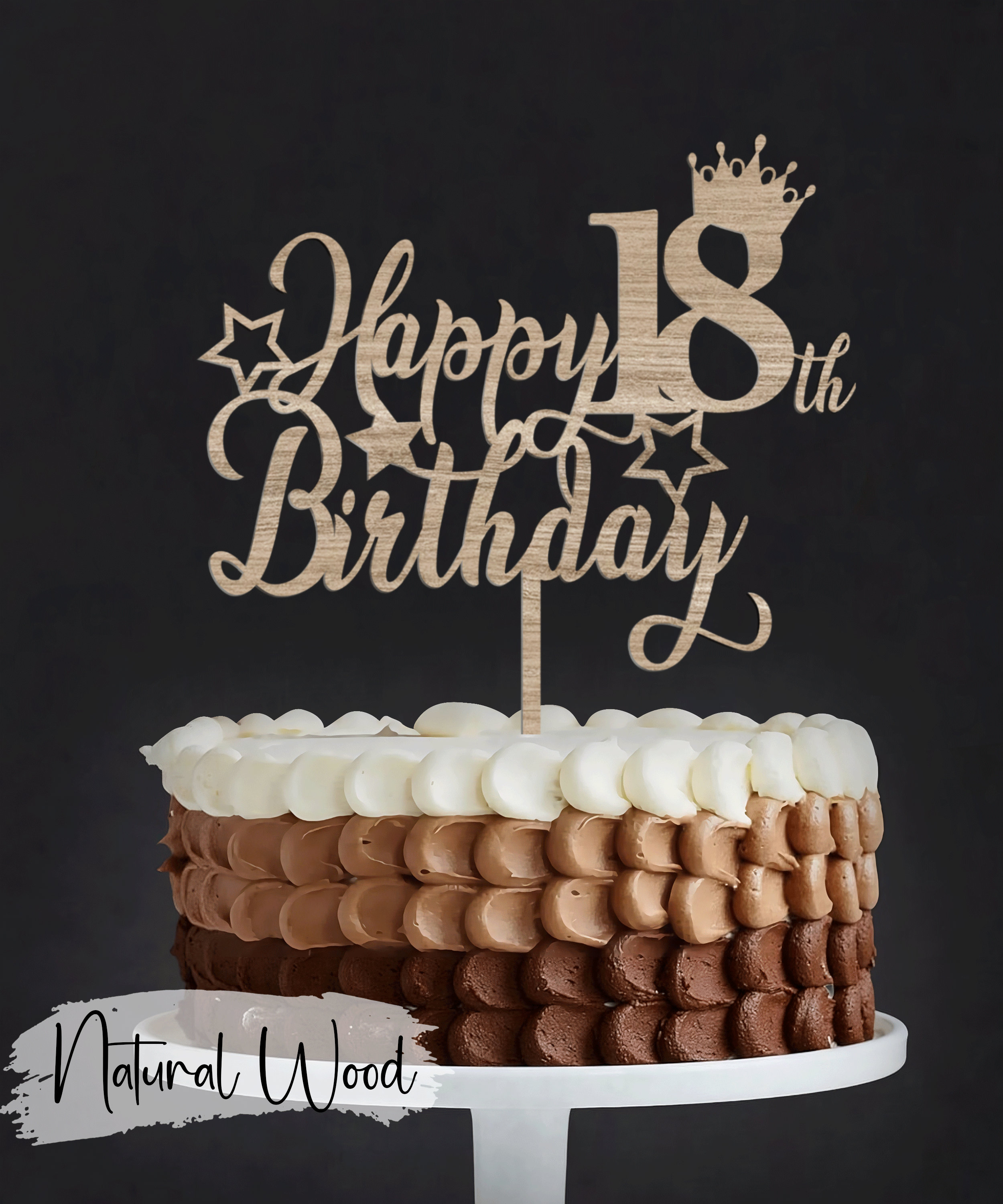 Happy Birthday Cake Topper – The Wood Grove Design